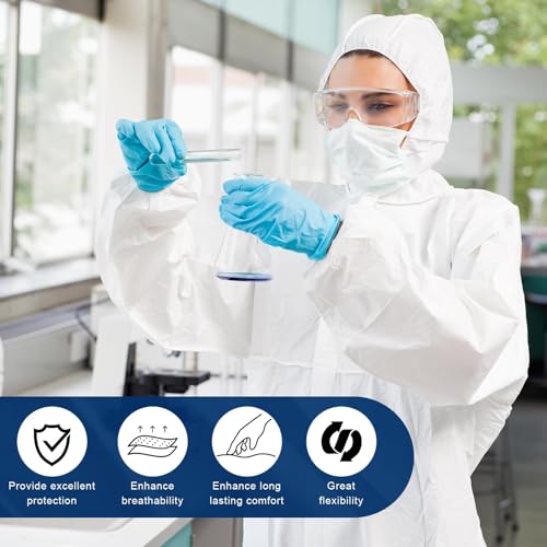 CAREGY 2 Pack Hazmat Suits Disposable Protective Coveralls, Heavy Duty Full Body Painters Suit for Men & Women with Elastic Wrists, Ankles and Hood, Available in 4 sizes-X-Large - Image 5