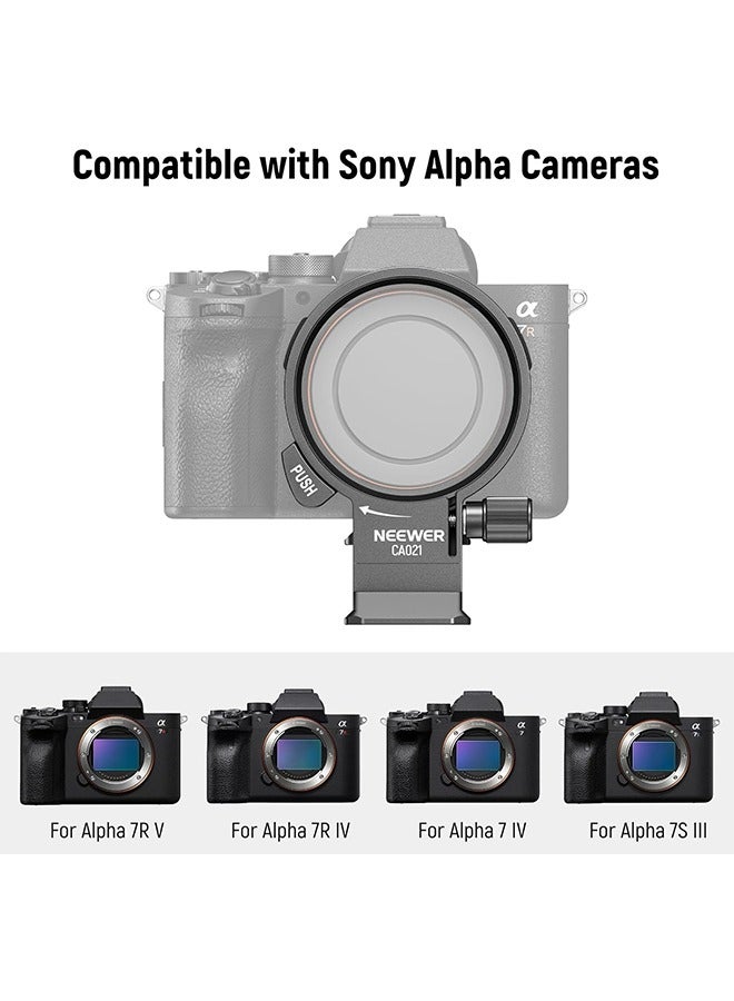 Neewer Rotatable Collar Mount Plate for Sony Alpha 7R IV 7R V 7 IV 7S III, Fast Horizontal to Vertical Camera Tripod Lens Mount Ring Compatible with DJI RS 2/3 u0026 Arca Quick Release System, CA021  - Image 2