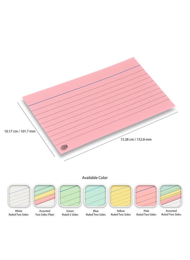 FIS بطاقات تسجيل FIS® المقسمة أو بطاقات الفهرسة، الحجم: 6"x4" بوصات (152x102 مم)، مقسمة من الجانبين، 180 جرام/متر مربع، 100 ورقة لكل عبوة، 4 ألوان متنوعة، عبوة من 3 قطع - FSIC64-1804C-3 - Image 5