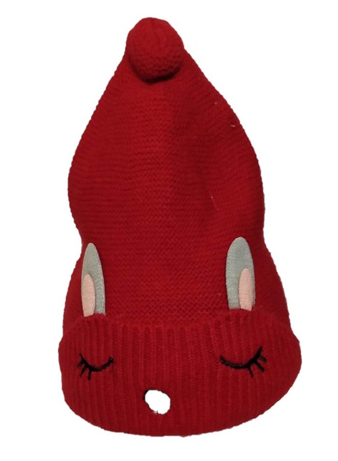 Malvina Kids Cute Eye Cartoon Design Beanie Cap (Red, 1-5Years Old) - Image 3