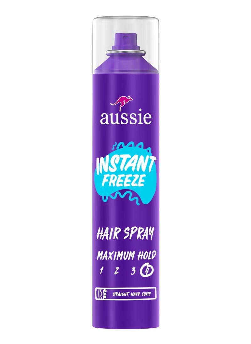 Aussie Instant Freeze Hair Spray For Curly Hair Straight Hair And Wavy Hair 283 g 