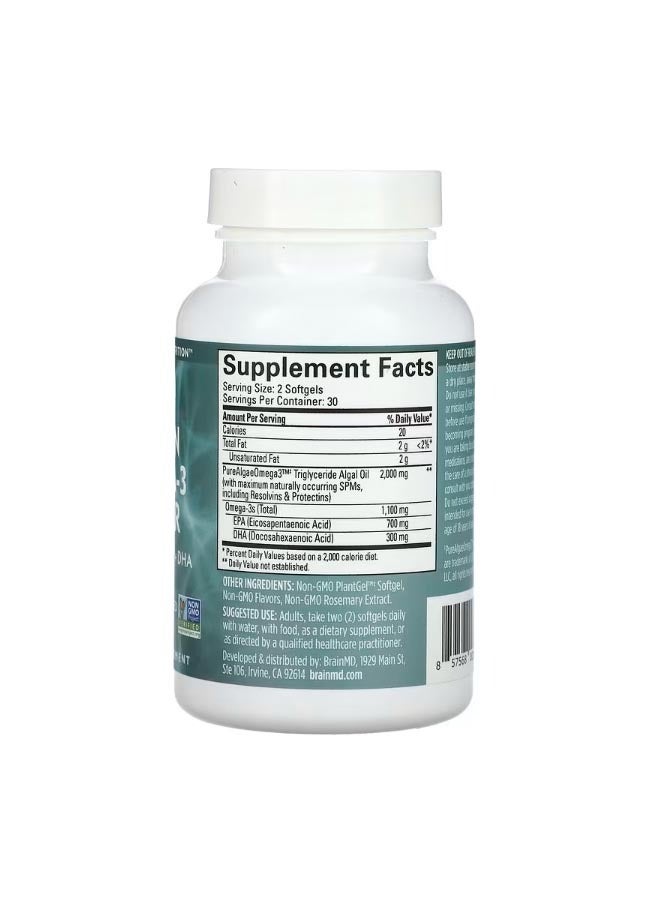 برينمد Vegan Omega 3 Power 60 Plant Based Softgels - Image 2