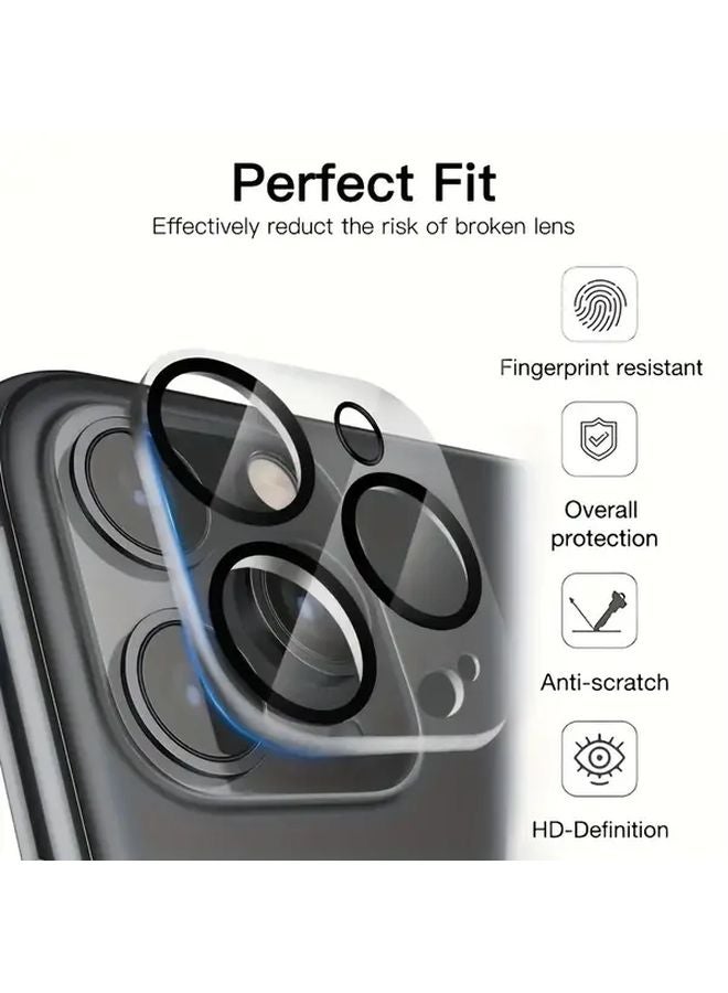 3 حزمة 9H زجاج مقوى لحامية عدسة آيفون 16 برو مقاوم للخدوش وبصمات الأصابع - Image 3