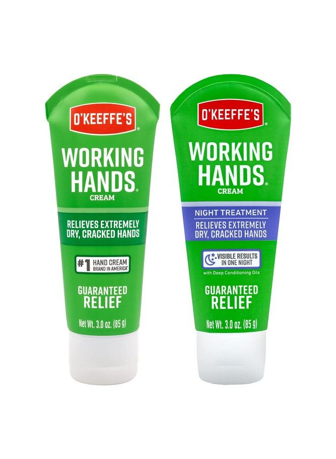 O'Keeffe's Working Hands Hand Cream 3 Oz Tube And Night Treatment Hand Cream 3 Oz Tube - Image 1