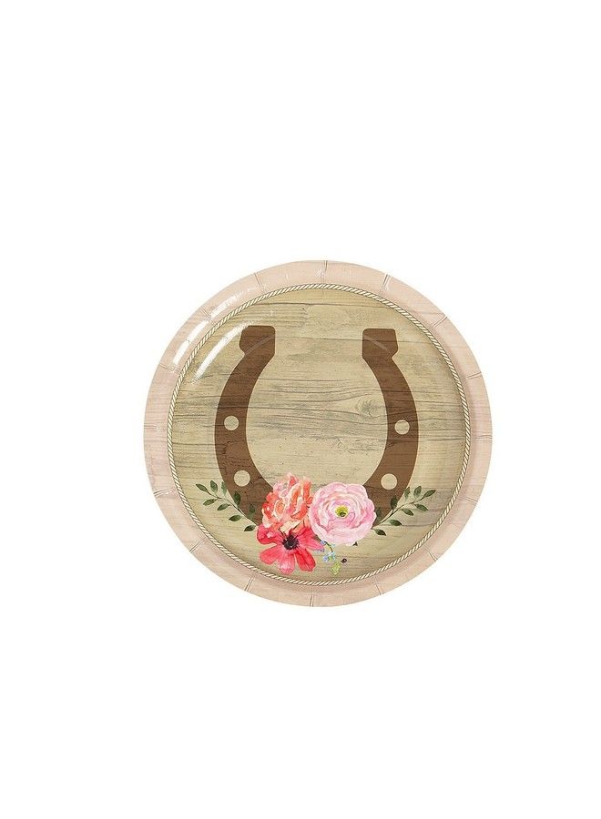 Fun Express Horse Party Horseshoe Paper Dessert Plates 8 Pieces Derby And Birthday Party Supplies - Image 1
