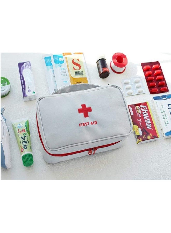 Inditradition Fabric Emergency First Aid Kit Pouch (Empty) | Multi-Layer Travel Medicine Pouch, 23X13 Cm (Grey) - Image 4
