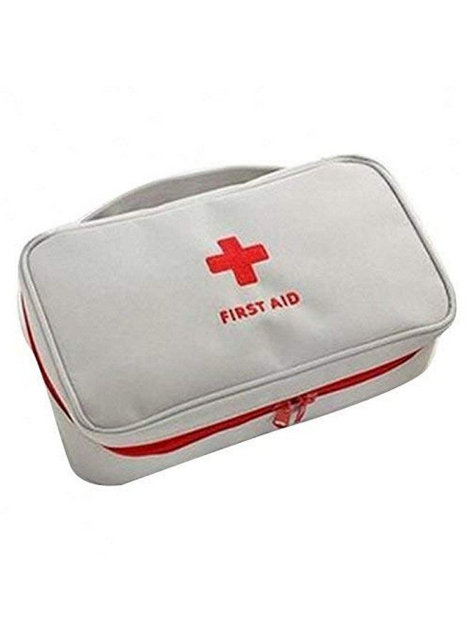 Inditradition Fabric Emergency First Aid Kit Pouch (Empty) | Multi-Layer Travel Medicine Pouch, 23X13 Cm (Grey) - Image 2