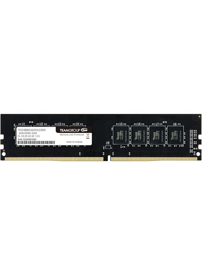 تيم جروب ذاكرة TEAM GROUP MEMORY ELITE UD-D4 سعة 8 جيجابايت، تردد 3200 ميجاهرتز، توقيت CL22-22-22-52، جهد 1.2 فولت - TED48G3200C2201 - Image 1