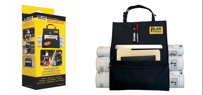 Plan Station On-The-Go Work Tote Plan Carrier Plus Organizer Comes with Shoulder Strap and Comfort top Handle for Car Holds 4-Blueprints, Black (WS3600) - Image 2