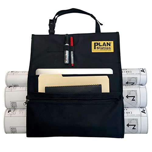 Plan Station On-The-Go Work Tote Plan Carrier Plus Organizer Comes with Shoulder Strap and Comfort top Handle for Car Holds 4-Blueprints, Black (WS3600) - Image 5