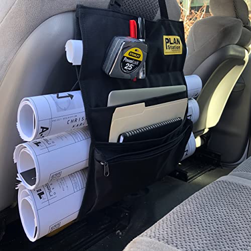 Plan Station On-The-Go Work Tote Plan Carrier Plus Organizer Comes with Shoulder Strap and Comfort top Handle for Car Holds 4-Blueprints, Black (WS3600) - Image 3
