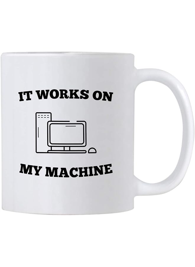 S-TOP Computer Science Programmer Gifts. Funny Coding Geek 11 oz Coffee Mug. It Works On My Machine. Gift Idea for Developer or Programming Teacher/Student. Tech Work Humor Cup. - Image 1