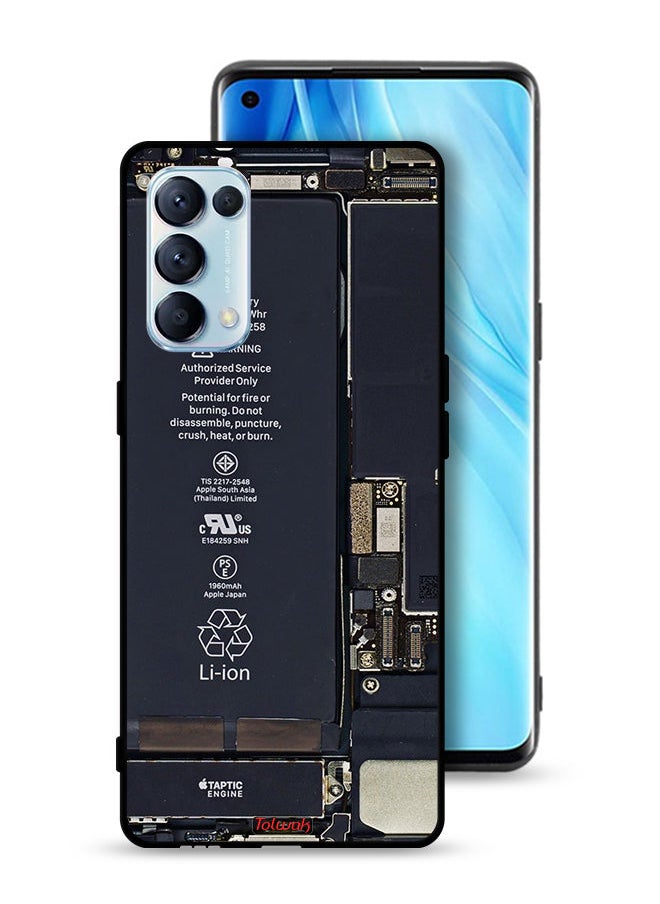 Tolwak غطاء حماية لهاتف Oppo Reno5 Pro 5G بنمط دائرة الهاتف  - Image 1
