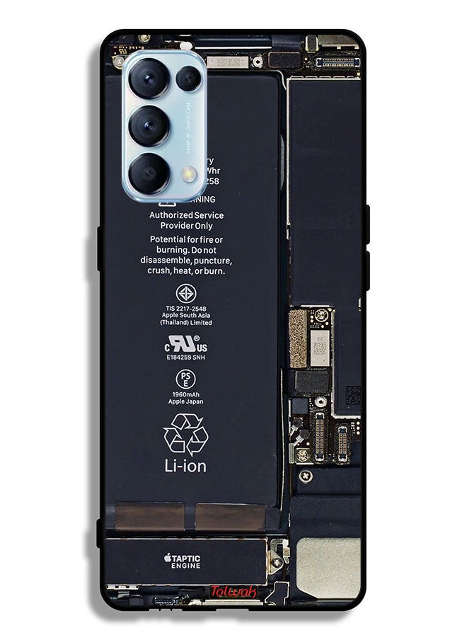 Tolwak غطاء حماية لهاتف Oppo Reno5 Pro 5G بنمط دائرة الهاتف  - Image 2
