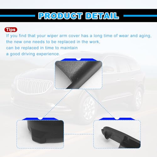 KEVWR Wiper Arm Cover ‎15776792 for Buick Chevrolet GMC Models Front Windshield Wiper Arm Nut Cowl, Black - Image 3