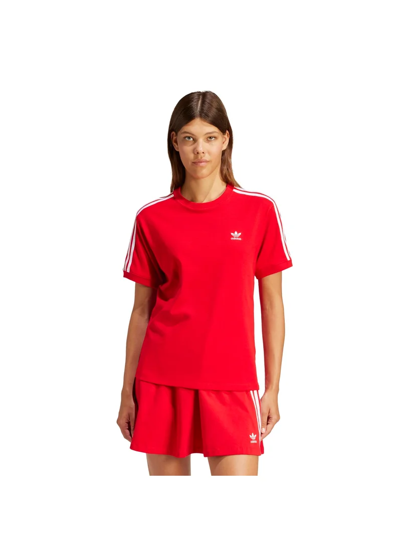 اديداس adidas 3 STRIPE TEE Red Originals Women T-SHIRTS