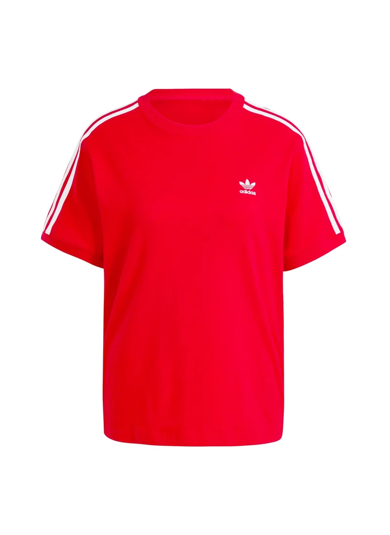 اديداس adidas 3 STRIPE TEE Red Originals Women T-SHIRTS
