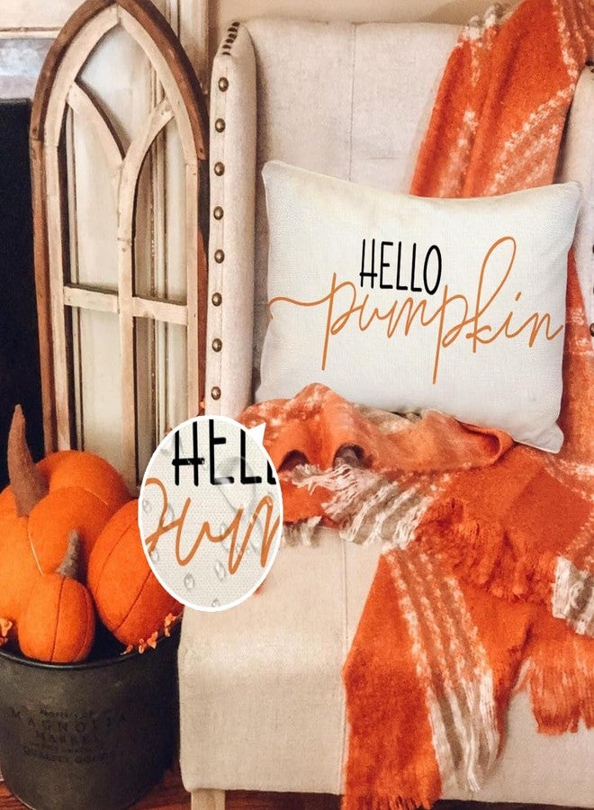 RABUSOFA Fall Pillow Covers 12x20 Inch Outdoor Waterproof Hello Pumpkin Quote Thanksgiving Autumn Lumbar Harvest Throw Cushion Cases Seasonal Fall Decorations for Home Couch Patio - Image 4
