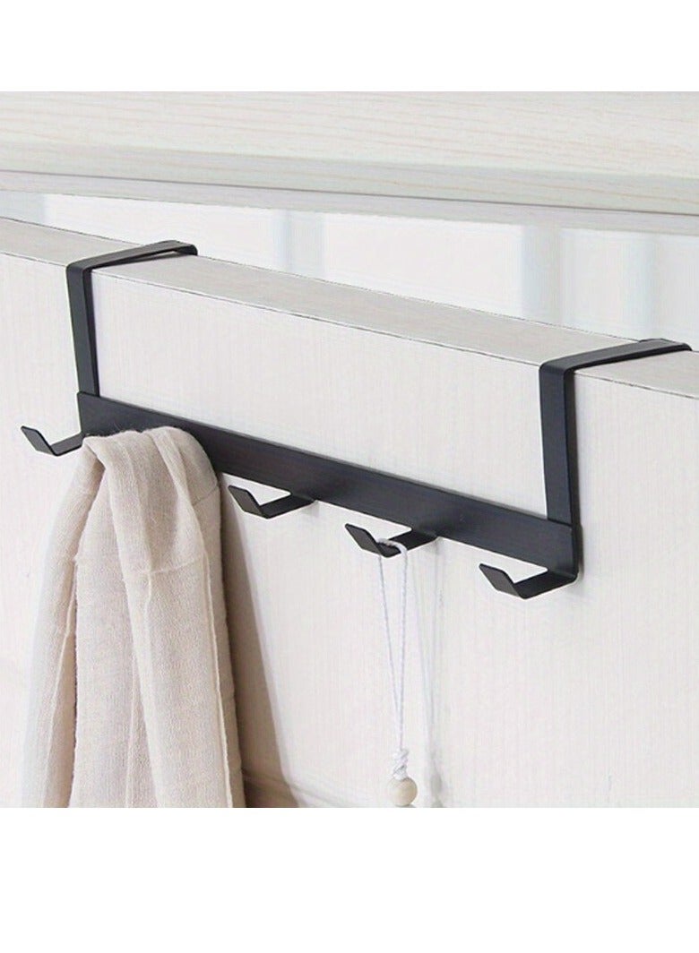 Hooks Over The Door 5 Hooks Home Bathroom Organizer Rack Clothes Coat Hat Towel Hanger Bathroom Kitchen Accessories  - Image 1