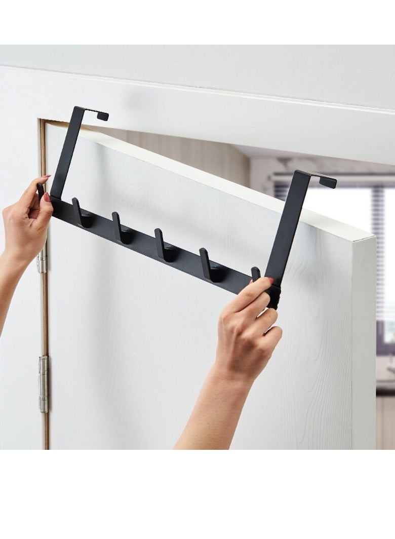 Hooks Over The Door 5 Hooks Home Bathroom Organizer Rack Clothes Coat Hat Towel Hanger Bathroom Kitchen Accessories  - Image 2