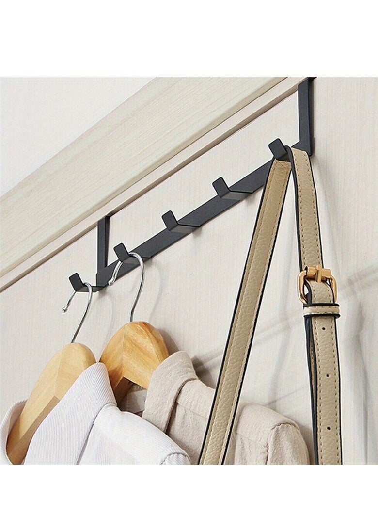 Hooks Over The Door 5 Hooks Home Bathroom Organizer Rack Clothes Coat Hat Towel Hanger Bathroom Kitchen Accessories  - Image 3