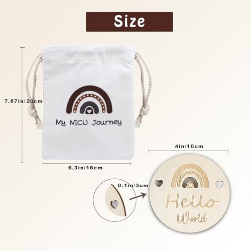 Ohmique NICU Milestone Cards - NICU Baby Essentials, NICU Mom Gifts, Natural Wooden Preemie Milestone Cards for NICU Baby Gifts, Gifts for Preemie Baby Milestone, NICU Baby Accessories - Image 3