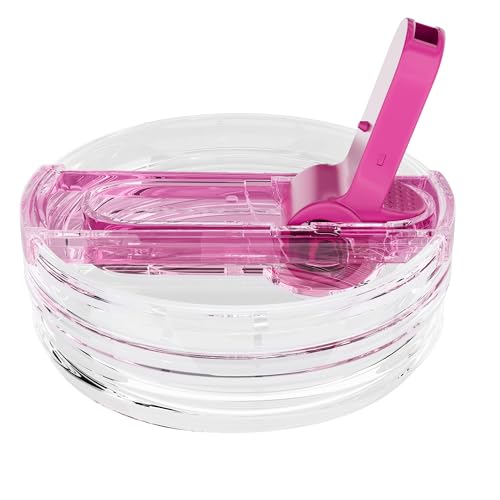 CeleVista 1 Pack 40 oz Flip Straw Lid for STANLEY Quencher ProTour and H2.0 FlowState Tumbler(Only for STANLEY Tumbler), Leakproof Lid, No Spill & Easy to Use Reusable Cover(Passion Pink-1P) - Image 1