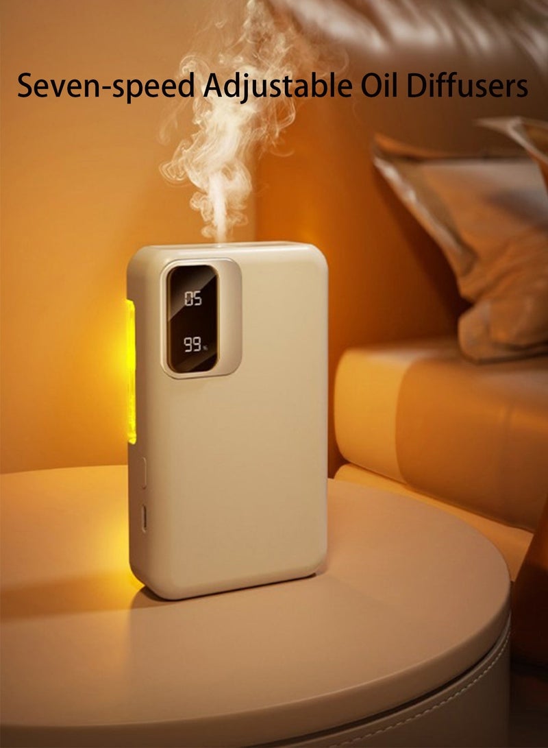 Ump Smart Essential Oil Diffuser, Portable Aroma Perfuming Device with LED Display & 7-Speed Adjustable Modes, 1800mAh Rechargeable Fragrance Machine with Warm Night Light for Modern Home, Bedroom & Office - Image 1