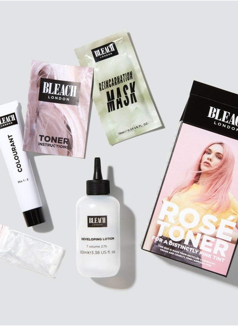 BLEACH LONDON Rose Toner Kit  Yellow Brass Removing colour Depositing Formula For Pastel Pink Base  For Blonde Hair and Post Bleached Hair  Vegan Cruelty Free  Ammonia Free  - Image 2