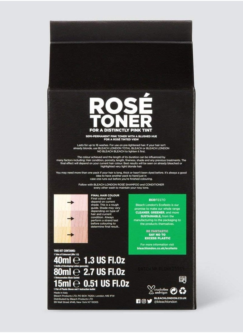 BLEACH LONDON Rose Toner Kit  Yellow Brass Removing colour Depositing Formula For Pastel Pink Base  For Blonde Hair and Post Bleached Hair  Vegan Cruelty Free  Ammonia Free  - Image 3