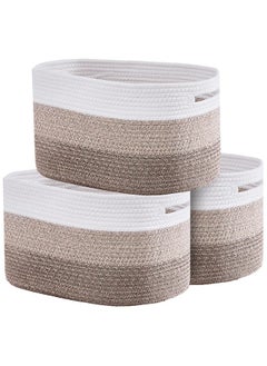 VEVOR VEVOR Cotton Rope Basket, 22L, 3 Packs Storage Basket, Woven Basket Bins with Handles, Decorative Shelf Organizer Towel Hamper, Boho Toy Basket for Organizing Books Clothes Living Room 15 x 10 x 9 in  - Image 1