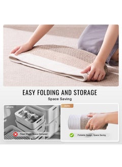 VEVOR VEVOR Cotton Rope Basket, 22L, 3 Packs Storage Basket, Woven Basket Bins with Handles, Decorative Shelf Organizer Towel Hamper, Boho Toy Basket for Organizing Books Clothes Living Room 15 x 10 x 9 in  - Image 5
