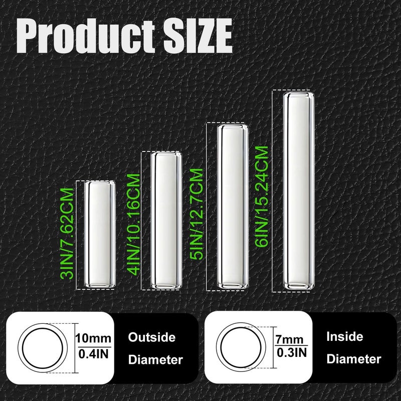 12pcs Transparent Glass Tubes X 1.5mm High Temperature Resistant Cuttable Multi Sizes 3in - Image 2