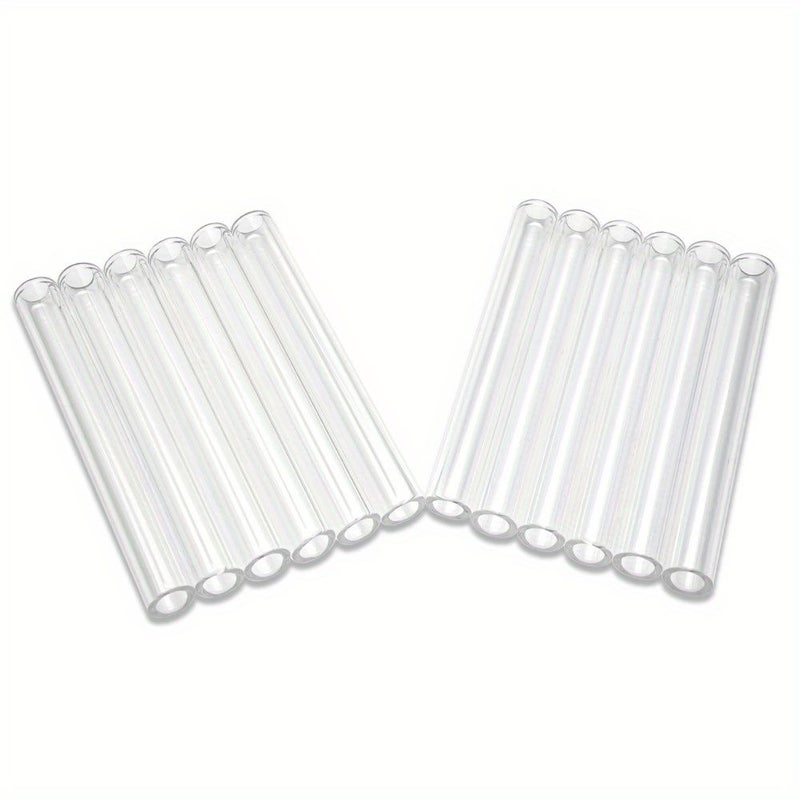 12pcs Transparent Glass Tubes X 1.5mm High Temperature Resistant Cuttable Multi Sizes 3in - Image 1