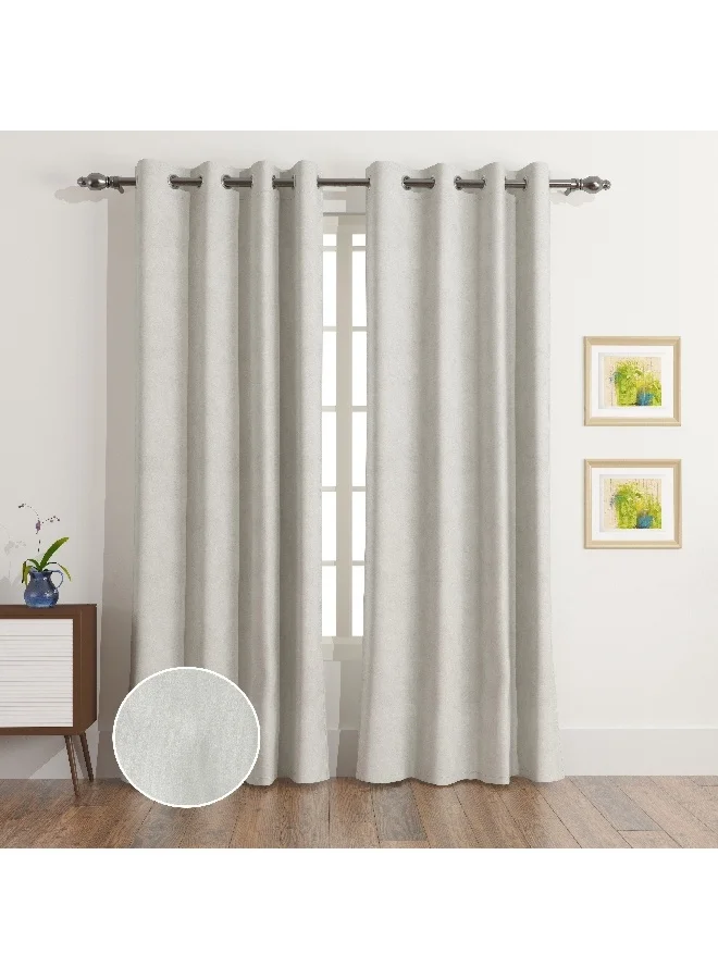 Home Box Dove 2-Piece Velvet Extra Long Dimout Curtain Set 135 x 300 cm