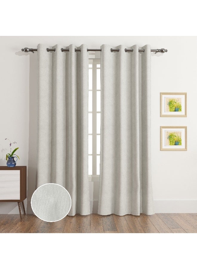 Home Box Dove 2-Piece Velvet Extra Long Dimout Curtain Set 135 x 300 cm - Image 3