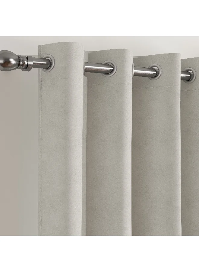 هوم بوكس طقم ستائر دوف مخملي طويل مزدوج 135 × 300 سم