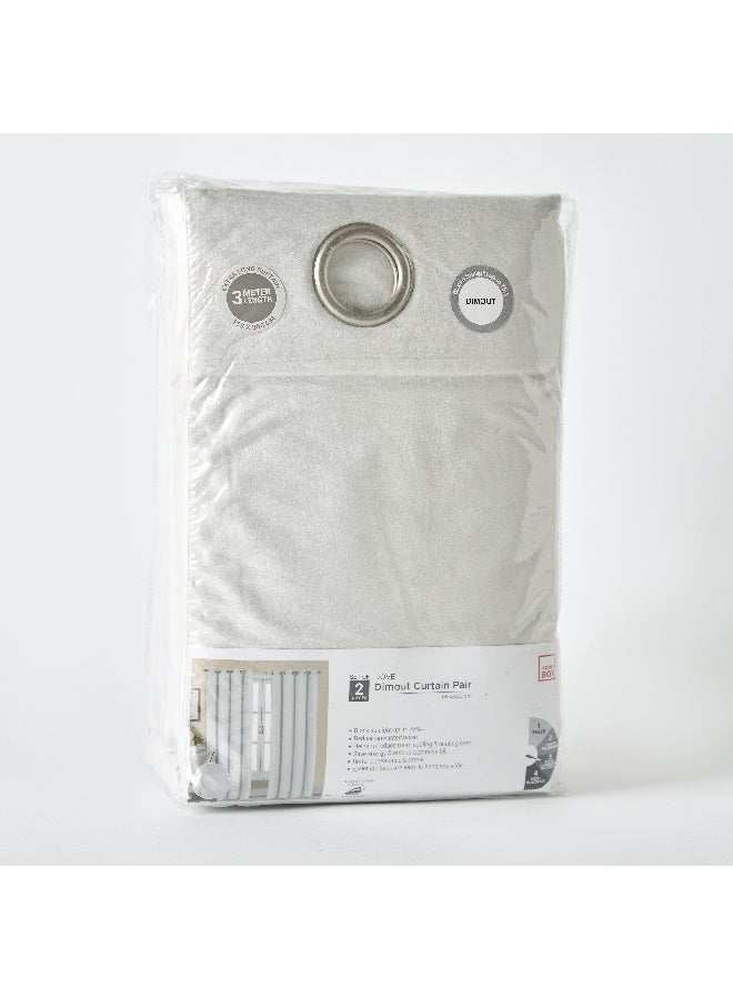 Home Box Dove 2-Piece Velvet Extra Long Dimout Curtain Set 135 x 300 cm - Image 4