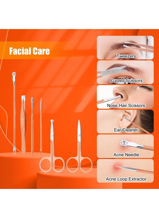 LifHap Professional Nail Care Kit - 18-Piece Manicure Set with Stainless Steel Ingrown Nail Toenail Cuticle Cutter Clipper Pedicure Kit,Grooming Kits with Portable Travel Case.(Rose Gold) - Image 3