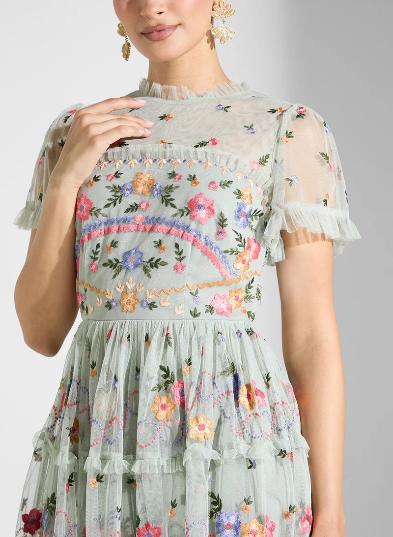 Maya Floral Embroidered Dress