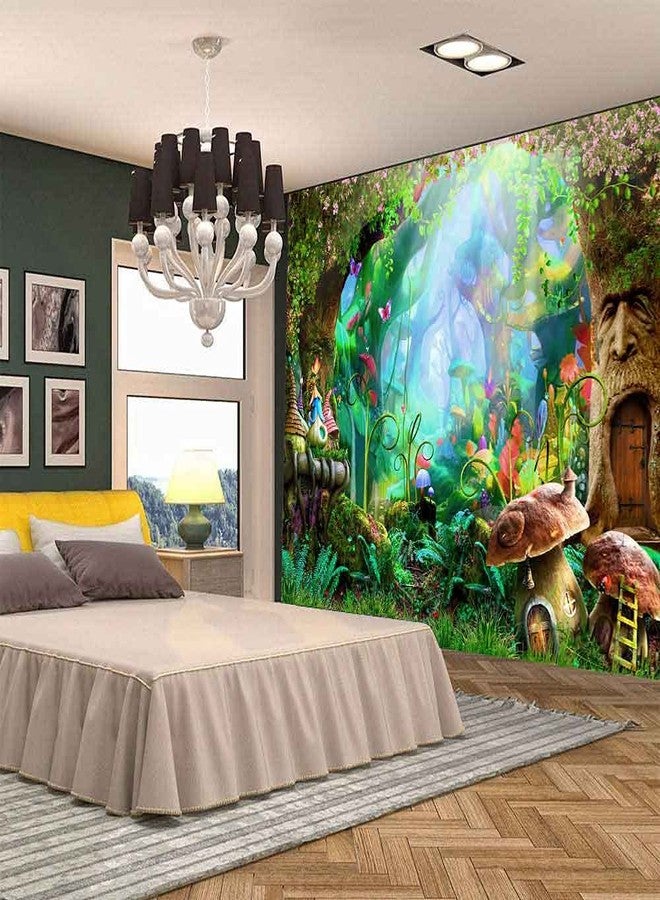 Aidatain Fairy Tale Forest Tapestry Wall Hanging Mushroom Trees Wall Flannel Large 80x60 Inches Spring Scenery Tapestries for Teen Girls Bedroom Living Room Dorm Party Decor GTLMAT103 - Image 3