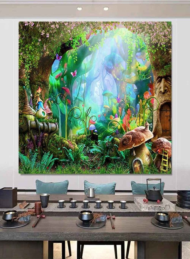 Aidatain Fairy Tale Forest Tapestry Wall Hanging Mushroom Trees Wall Flannel Large 80x60 Inches Spring Scenery Tapestries for Teen Girls Bedroom Living Room Dorm Party Decor GTLMAT103 - Image 5