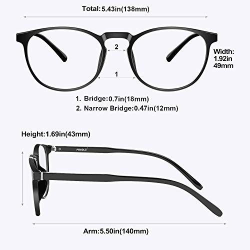 FEIYOLD Blue Light Blocking Glasses Women/Men,Retro Round Anti Eyestrain Computer Gaming Glasses(2Pack) - Image 5