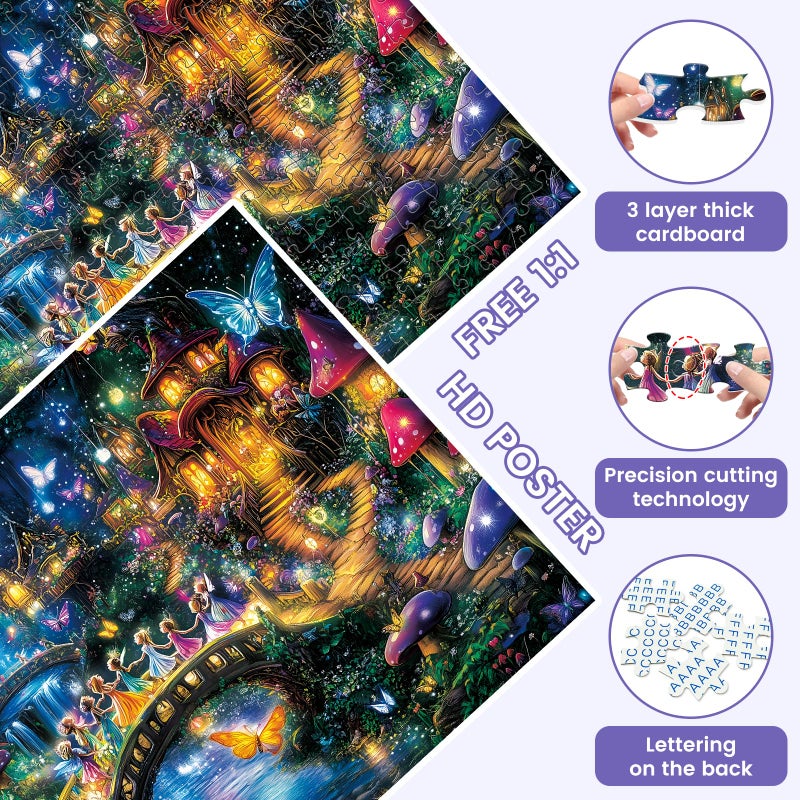 VOLUVOLU 300 Pieces Butterfly Puzzles For Adults  Fairy Puzzle For Adults Children  Scenery Puzzle 300 Pieces  Gift For Birthday  Home Decor  Fun For Family Entertainment(20.5 * 15 In) - Image 4