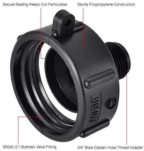 Cute 4 U 275 330 Gn IBC Tote Tank Food Grade Drain Adapter 2" Coarse Thread x Garden Hose - Image 2