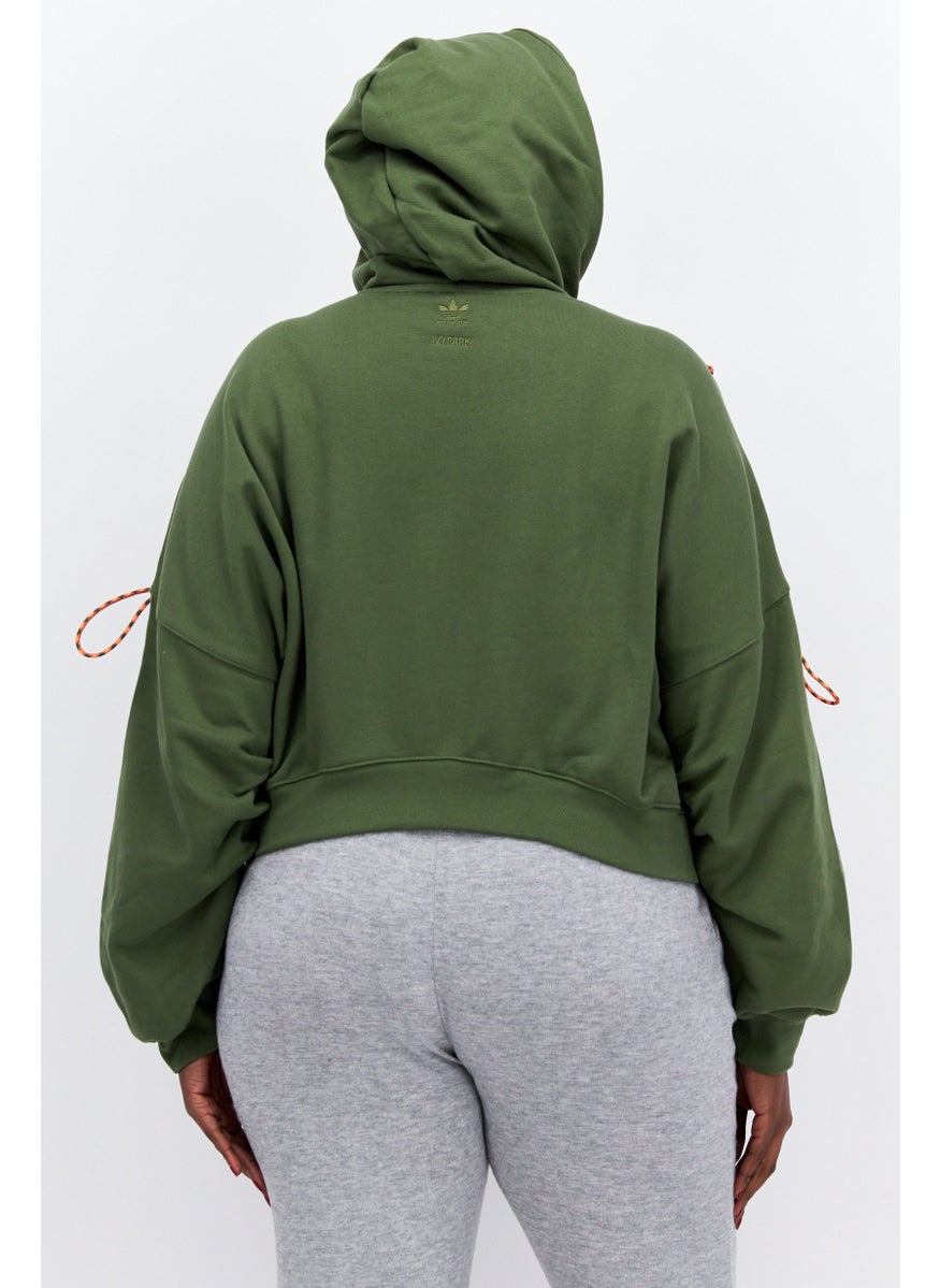 Adidas - Adidas x Ivy Park Women Plus Size Hooded Outdoor Hoodies, Army Green - Image 1