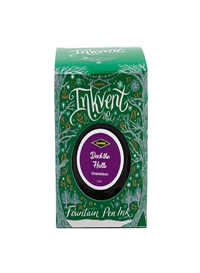 Diamine INKVENT GREEN EDITION DECK THE HALLS 50 ML-CHAMELEON I For Fountain pen I Green Edition I Luxury Ink Bottle I Premium pen usable ink I Pack of 1 Count I Premium Ink Bottle - Image 2