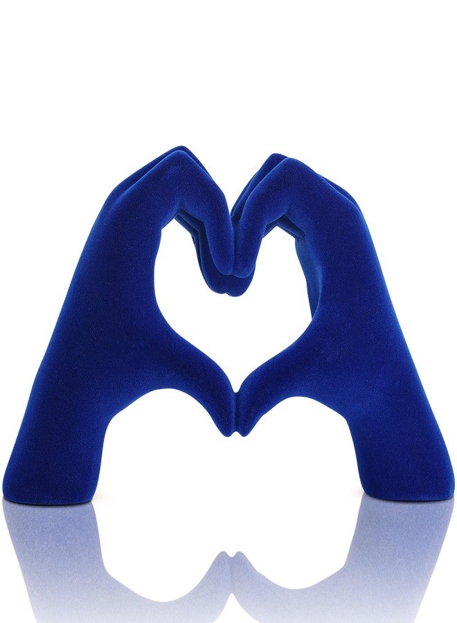 DOVDOV Heart shaped hand carved decorative aesthetics, blue heart shaped bookshelf decor, office coffee table entryway desktop decor, birthday gifts for sisters, moms, teenage girls and valentine's day. - Image 1