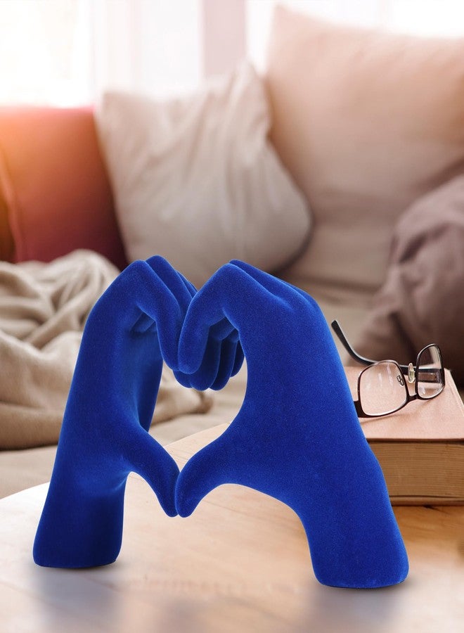 DOVDOV Heart shaped hand carved decorative aesthetics, blue heart shaped bookshelf decor, office coffee table entryway desktop decor, birthday gifts for sisters, moms, teenage girls and valentine's day. - Image 4