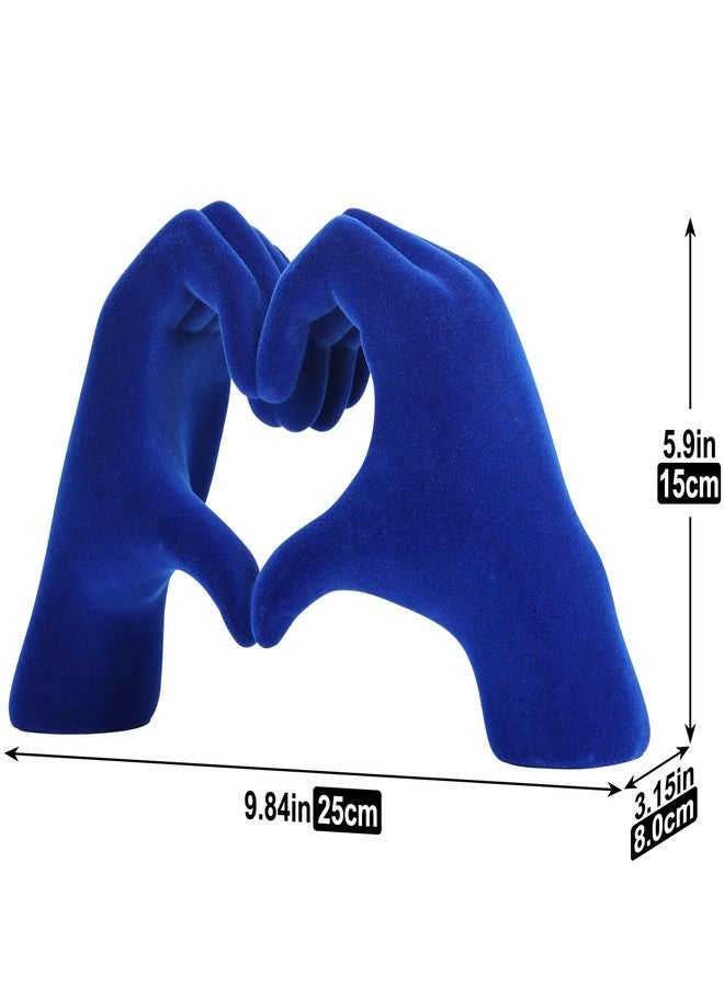 DOVDOV Heart shaped hand carved decorative aesthetics, blue heart shaped bookshelf decor, office coffee table entryway desktop decor, birthday gifts for sisters, moms, teenage girls and valentine's day. - Image 2